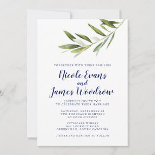 Faire-part de mariage de la Branche d'Olivier avec
