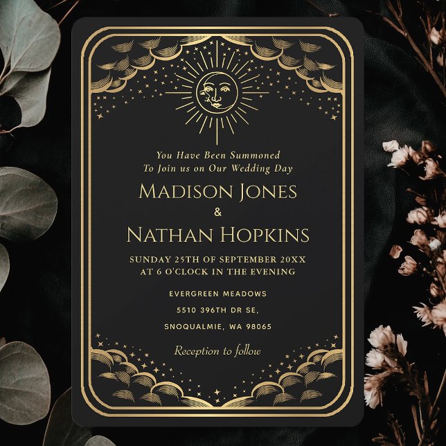 Faire-part de mariage de la carte Tarot Sun Moon B (Créateur téléchargé)