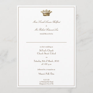 Faire-part de mariage de la Couronne