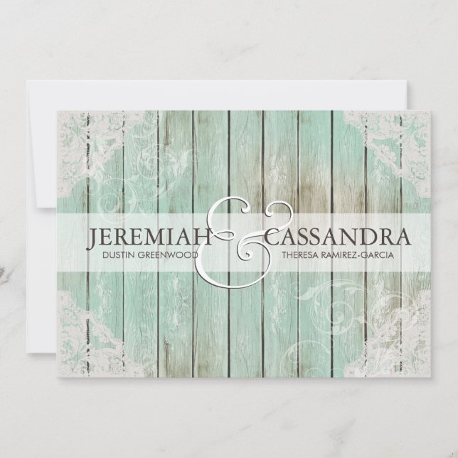 Faire-part de mariage de la dentelle blanche antiq (Devant)