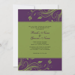 Faire-part de mariage de la floraison violette et