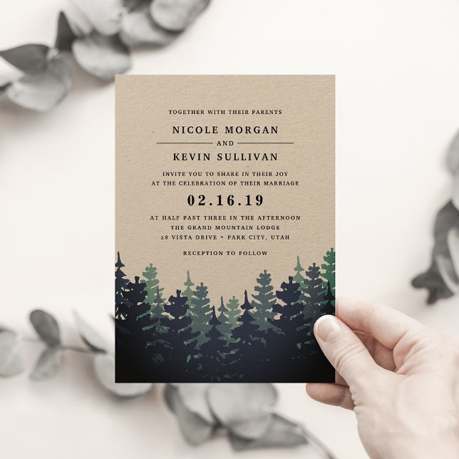 Faire-part de mariage de la forêt d'hiver (Créateur téléchargé)