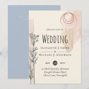 Faire-part de mariage de la fourche bleu foncé