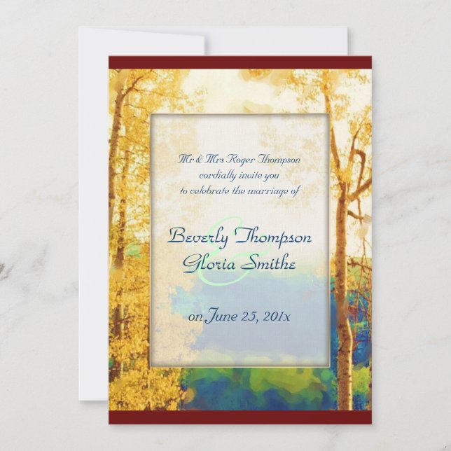 Faire-part de mariage de la lueur d'Aspen (Devant)