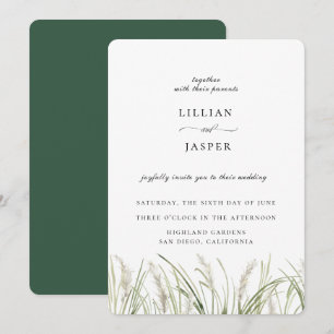 Faire-part de mariage de laiton Rustique Pampas