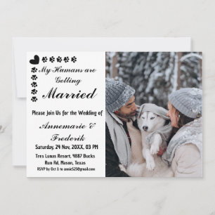 Faire-part de mariage de l'amant animal de chien