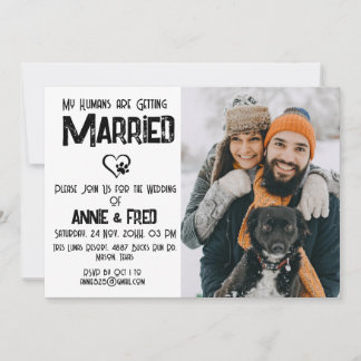 Faire-part de mariage de l'amant animal de chien