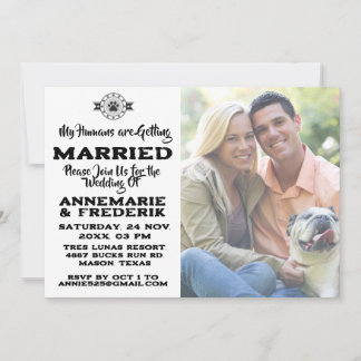 Faire-part de mariage de l'amant animal de chien