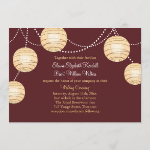 Faire-part de mariage de lanternes de partie de