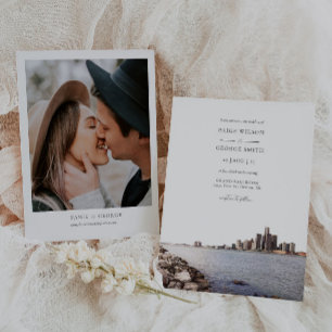 Faire-part de mariage de l'aquarelle Detroit Michi