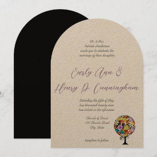 Faire-part de mariage de l'arbre d'amour des fleur