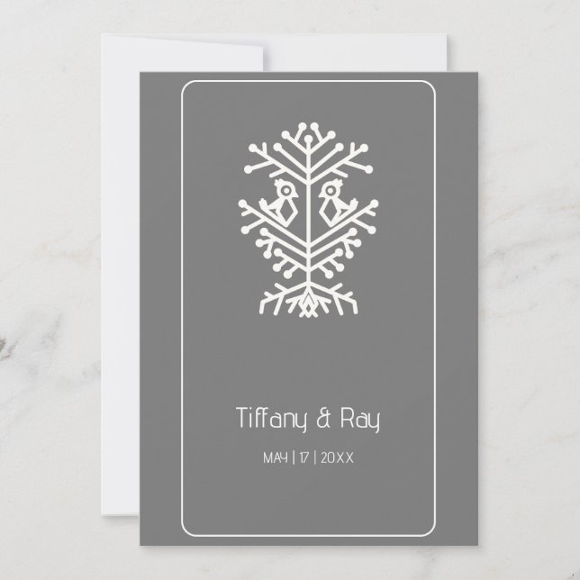 Faire-part de mariage de l'arbre de vie (Devant)