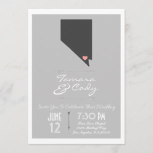 Faire-part de mariage de Las Vegas gris élégant,