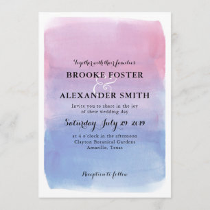 Faire-part de mariage de lavage d'aquarelle
