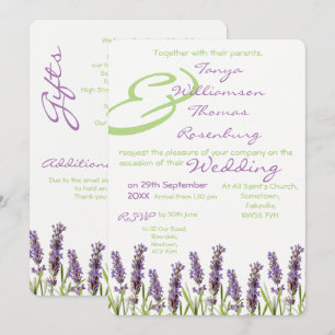 Faire-part de mariage de lavande