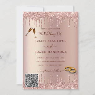 Faire-part de mariage de lecteur de broyage or Ros