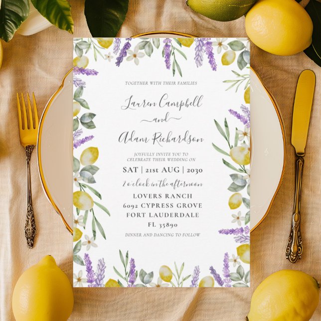 Faire-part de mariage de limonage rustique citron  (Créateur téléchargé)