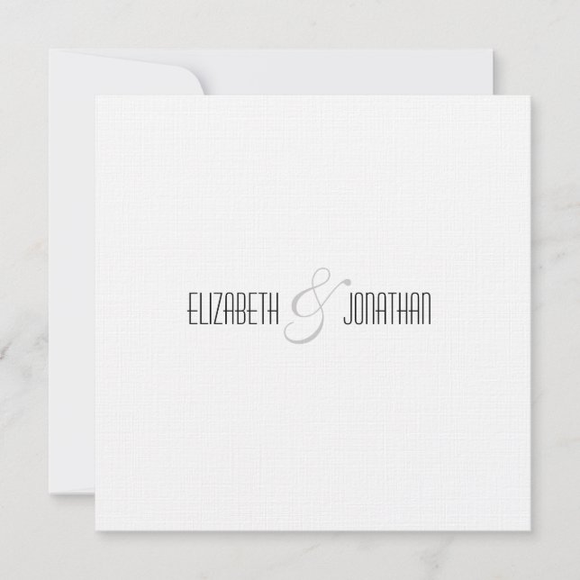 Faire-part de mariage de lin de code QR moderne (Devant)