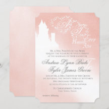 Faire-part de mariage de livre Blush Pink enchanté