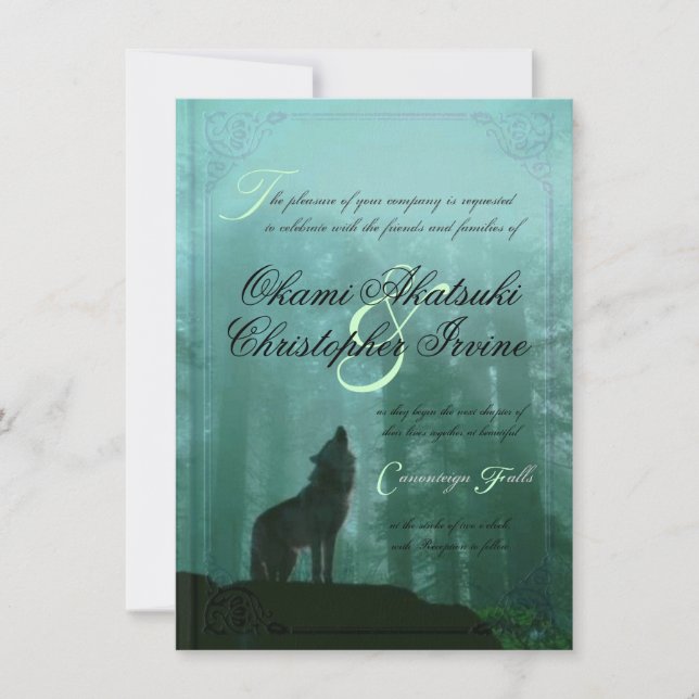 Faire-part de mariage de livre d'imaginaire (Devant)