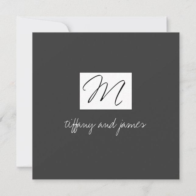 Faire-part de mariage de logo Monogramme moderne (Devant)