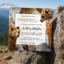 Faire-part de mariage de l'ours en granit industri
