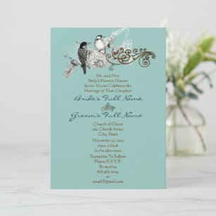 Faire-part de mariage de Lovebirds rustiques