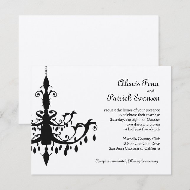 Faire-part de mariage de lustre (Devant / Derrière)