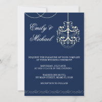 Faire-part de mariage de lustre bleu