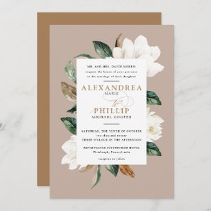 Faire-part de mariage de Magnolia Tan