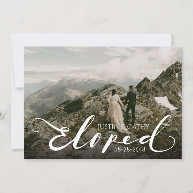 Faire-part de Mariage de Mariage Fugué Script (Devant)
