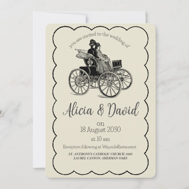 Faire-part de mariage de mariée et de chambre de d (Devant)