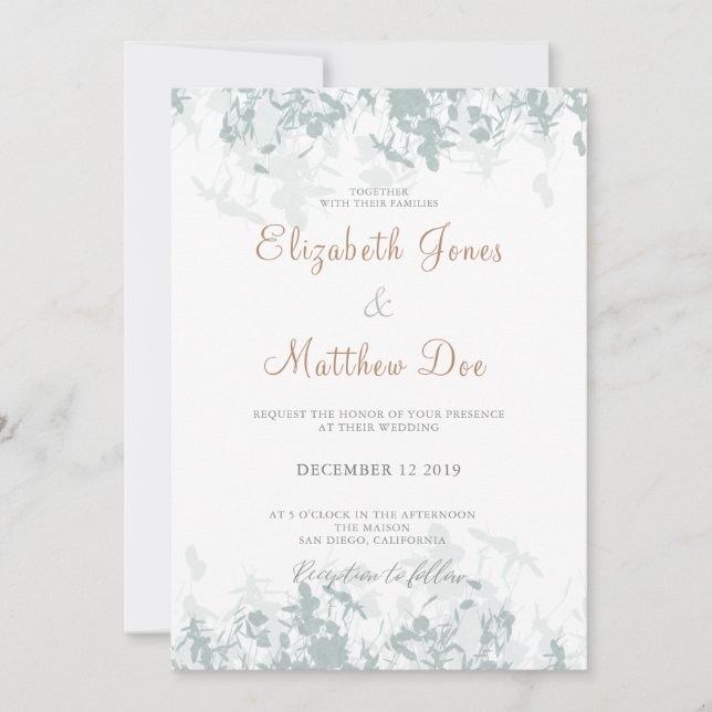 Faire-part de mariage de médailles d'or de mariage (Devant)