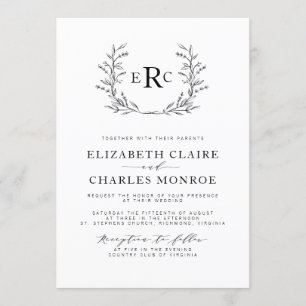 Faire-part de mariage de monogramme