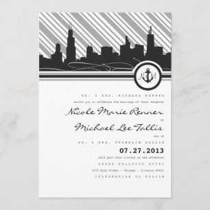 Faire-part de mariage de monogramme d'Ancre de