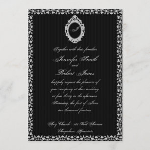Faire-part de mariage de monogramme de cadre gothi
