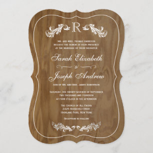 Faire-part de mariage de monogramme officiel en ch