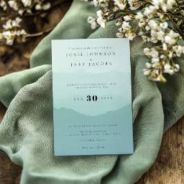 Faire-part de mariage de montagnes verdoyantes