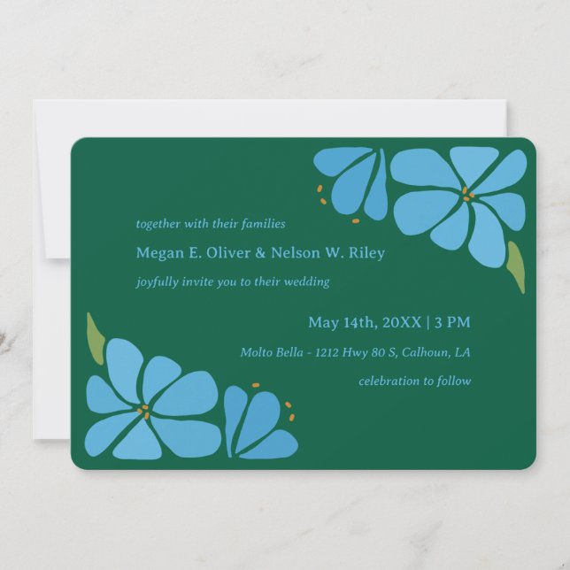 Faire-part de mariage de Motif Super bleu (Devant)