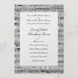 Faire-part de mariage de musique de Mozart et de
