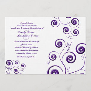 Faire-part de mariage de musique Eggplant Purple S
