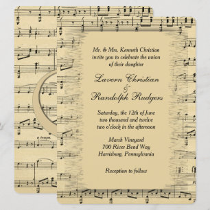 Faire-part de mariage de musique feuille