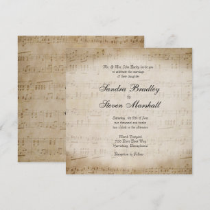 Faire-part de mariage de musique feuille