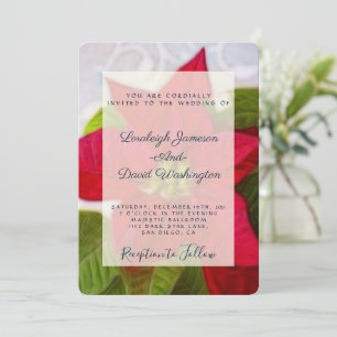 Faire-part de mariage de Noël de Poinsettia