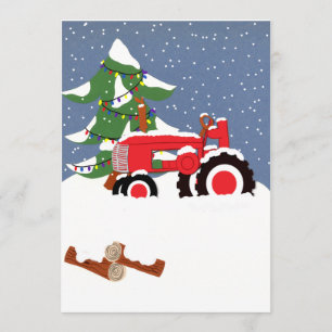 Faire-part de mariage de Noël du tracteur