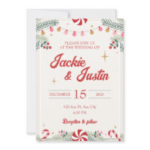 Faire-part de mariage de Noël festif