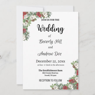 Faire-part de mariage de Noël personnalisable