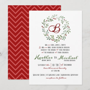 Faire-part de mariage de Noël rustique