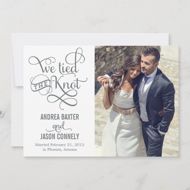 Faire-part de Mariage de noeuds précieux - Blanc (Devant)