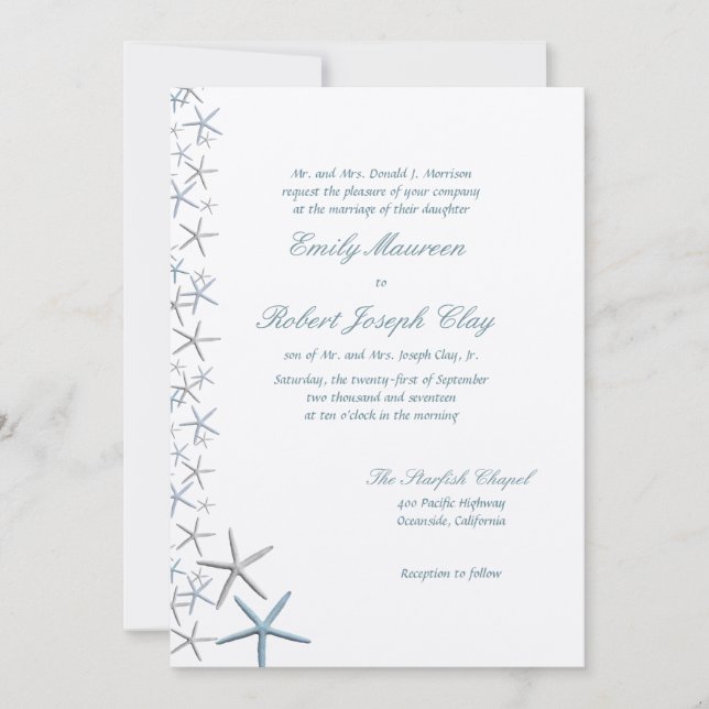 Faire-part de mariage de noms de parents d'étoiles (Devant)